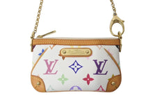 Load image into Gallery viewer, LOUIS VUITTON ルイヴィトン ポシェット ミラPM ポーチ M60098 モノグラム マルチカラー ホワイト 村上隆 ゴールド金具 美品 中古 4c073996