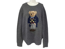 Load image into Gallery viewer, 美品 POLO RALPH LAUREN ポロラルフローレン ポロベアダッフルニット セーター 0105734GH サイズ L グレー 中古 4c074004