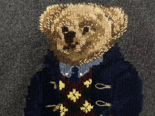Load image into Gallery viewer, 美品 POLO RALPH LAUREN ポロラルフローレン ポロベアダッフルニット セーター 0105734GH サイズ L グレー 中古 4c074004
