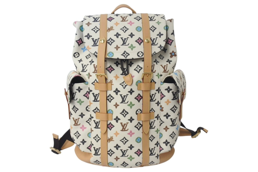 新品同様 LOUIS VUITTON ルイヴィトン モノグラムクラギー クリストファー MM バッグパック タイラーザクリエイター M25240 リュック マルチカラー カーフスキン 中古 4c074101
