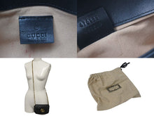 Load image into Gallery viewer, GUCCI グッチ GGマーモント ショルダーバッグ ミニバッグ 476433 レザー ブラック アンティークゴールド金具 美品 中古 4c074102