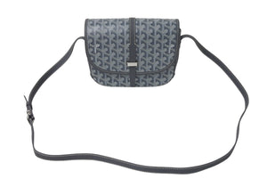 極美品 GOYARD ゴヤール ベルヴェデーレPM バッグ ショルダーバッグ グレー PVC コーティングキャンバス レザー 中古 4c074103