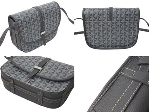 極美品 GOYARD ゴヤール ベルヴェデーレPM バッグ ショルダーバッグ グレー PVC コーティングキャンバス レザー 中古 4c074103