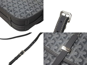 極美品 GOYARD ゴヤール ベルヴェデーレPM バッグ ショルダーバッグ グレー PVC コーティングキャンバス レザー 中古 4c074103