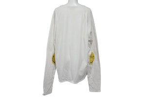 KAPITAL キャピタル RINGER 長袖 Tシャツ ロングスリーブ サイズ 4 EK-859 スマイル コットン ホワイト イエロー 白 美品 中古 4c074204