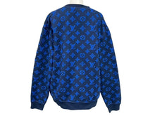 Load image into Gallery viewer, LOUIS VUITTON ルイヴィトン モノグラムジャガード スウェット トレーナー 19AW ブルー ネイビー サイズM 美品 中古 4c074107