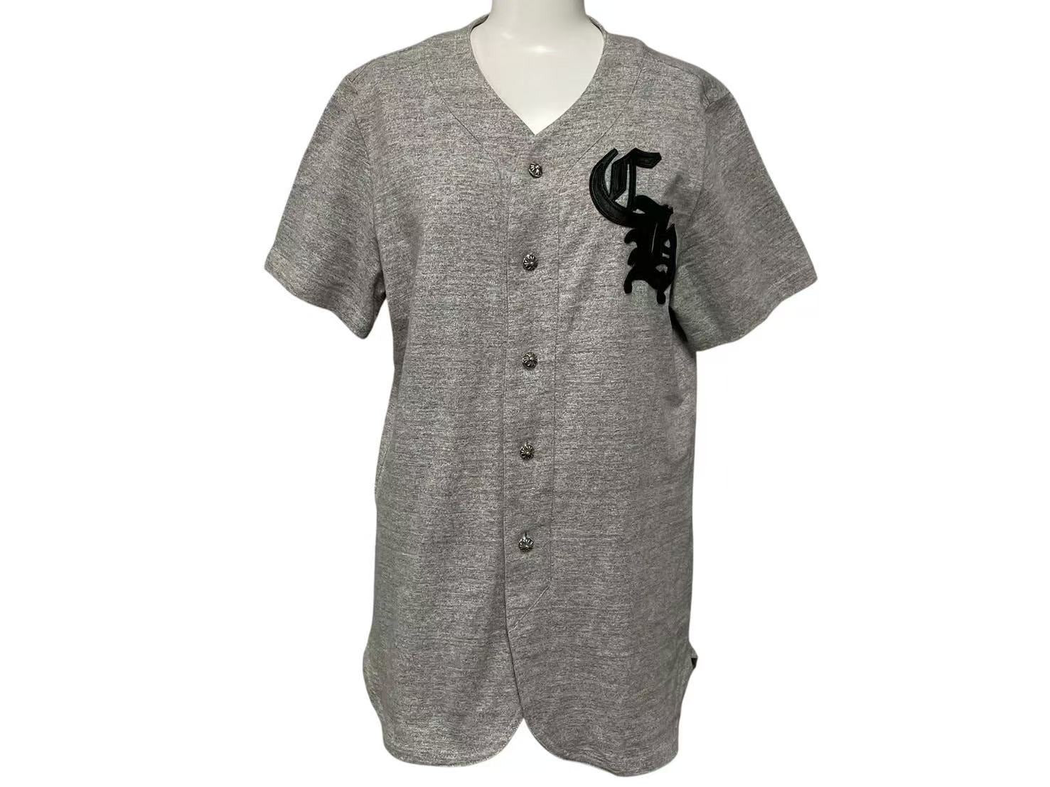 CHROME HEARTS クロムハーツ ベースボールシャツ サイズS クロス