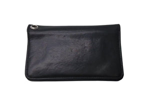 CHROME HEARTS クロムハーツ 1ジップクロスボタンレザーウォレット 二つ折り財布 レザー シルバー925 ブラック 美品 中古 4c074113
