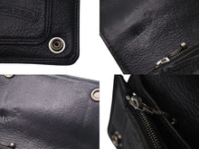 Load image into Gallery viewer, CHROME HEARTS クロムハーツ 1ジップクロスボタンレザーウォレット 二つ折り財布 レザー シルバー925 ブラック 美品 中古 4c074113