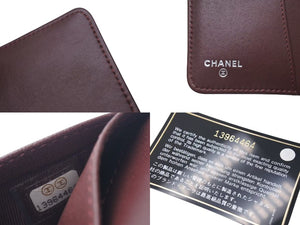 CHANEL シャネル ココマーク 手帳ケース キルティング 13番台 イタリア製 ラムスキン ブラック シルバー金具 美品 中古 4c074118