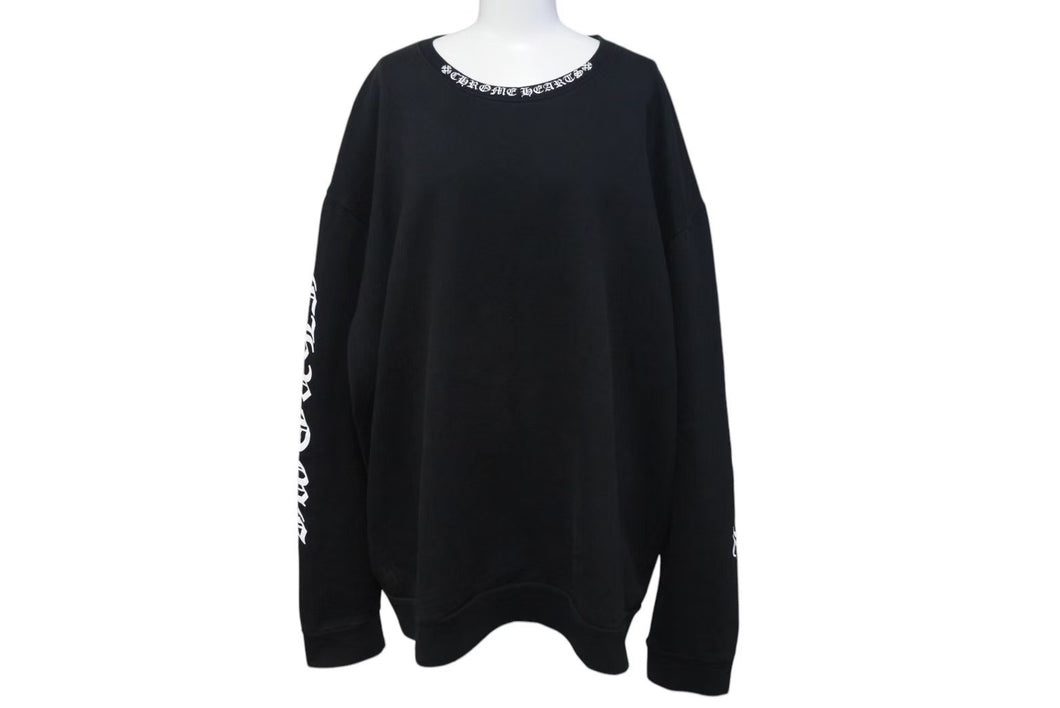 CHROME HEARTS クロムハーツ スウェットシャツ トレーナー サイズXL ネックロゴ アームプリント 新型 美品 中古 4c074119