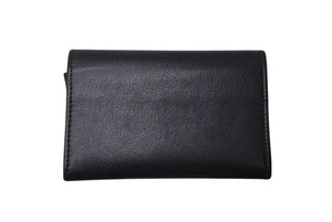 CHANEL シャネル カードケース ココマーク カメリア 15番台 イタリア製 レザー ブラック シルバー金具 美品 中古 4c074124