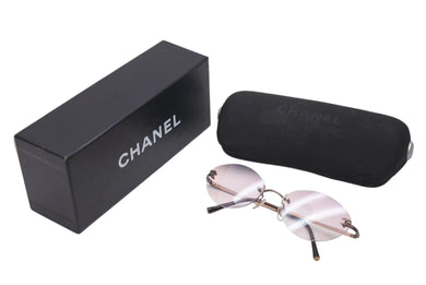 新品同様 CHANEL シャネル ココマーク サングラス メガネ アイウェア イタリア製 メタル ピンクゴールド金具 ピンク 中古 4c074127