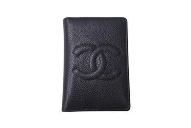 CHANEL シャネル カードケース ココマーク 5番台 フランス製 キャビアスキン ブラック 美品 中古 4c074128
