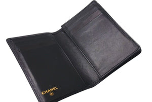 CHANEL シャネル カードケース ココマーク 5番台 フランス製 キャビアスキン ブラック 美品 中古 4c074128