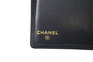 CHANEL シャネル カードケース ココマーク 5番台 フランス製 キャビアスキン ブラック 美品 中古 4c074128