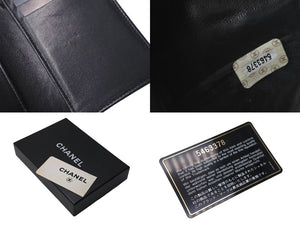 CHANEL シャネル カードケース ココマーク 5番台 フランス製 キャビアスキン ブラック 美品 中古 4c074128