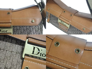 極美品 Christian Dior クリスチャンディオール ショルダーバッグ ストリートシック 07-MA-1022 トロッター柄 ゴールド金具 中古 4c074132
