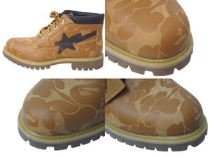 極美品 Timberland ティンバーランド BAPE コラボ プレミアム ウォーター プルーフ チャッカ ブーツ サイズ27.0cm ベージュ 中古 4c074137 
