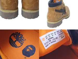 極美品 Timberland ティンバーランド BAPE コラボ プレミアム ウォーター プルーフ チャッカ ブーツ サイズ27.0cm ベージュ 中古 4c074137 