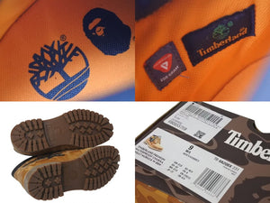 極美品 Timberland ティンバーランド BAPE コラボ プレミアム ウォーター プルーフ チャッカ ブーツ サイズ27.0cm ベージュ 中古 4c074137 