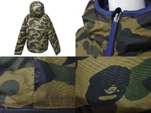 画像をギャラリービューアに読み込む, A BATHING APE アベイシングエイプ リバーシブルダウンジャケット サイズL キルティング カモフラ柄 カーキ ネイビー 良品 中古 4c074140 