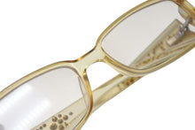 Load image into Gallery viewer, Christian Dior クリスチャンディオール クリア ロゴ ラインストーン サングラス イエロー プラスチック 52☐15 T63NM 美品 中古 4c074142