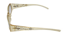 Load image into Gallery viewer, Christian Dior クリスチャンディオール クリア ロゴ ラインストーン サングラス イエロー プラスチック 52☐15 T63NM 美品 中古 4c074142