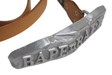 Load image into Gallery viewer, A BATHING APE アベイシングエイプ BAPE ベイプ ベルト サイズL ベージュ レザー 美品 中古 4c074143