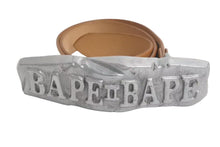 Load image into Gallery viewer, A BATHING APE アベイシングエイプ BAPE ベイプ ベルト サイズL ベージュ レザー 美品 中古 4c074143
