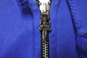 CHROME HEARTS クロムハーツ ダガージップパーカー 95024 U.S.A製 コットン シルバー925 ブルー シルバー サイズL 美品 中古 4c074144