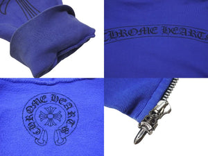 CHROME HEARTS クロムハーツ ダガージップパーカー 95024 U.S.A製 コットン シルバー925 ブルー シルバー サイズL 美品 中古 4c074144