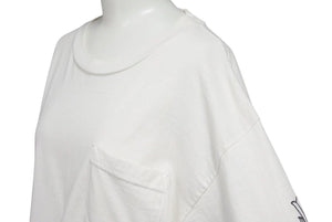 CHROME HEARTS クロムハーツ フロントポケット プリント ロンT 長袖 コットン ホワイト サイズM 美品 中古 4c074145
