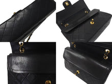 Load image into Gallery viewer, CHANEL シャネル マトラッセ25 Wフラップ Wチェーンショルダーバッグ 2番台 ラムスキン ココマーク ブラック ゴールド金具 美品 中古 4c074152