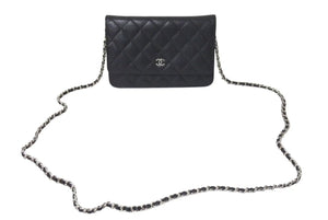 CHANEL シャネル マトラッセ チェーンショルダーウォレット シングルフラップ シングルチェーン 25番台 キャビアスキン 美品 中古 4c074155