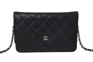 CHANEL シャネル マトラッセ チェーンショルダーウォレット シングルフラップ シングルチェーン 25番台 キャビアスキン 美品 中古 4c074155