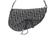 Load image into Gallery viewer, Christian Dior クリスチャンディオール Denim Trotter Saddle Bag デニムトロッターサドルバッグ ブラック 美品 中古 4c074156