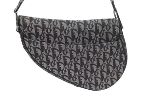Christian Dior クリスチャンディオール Denim Trotter Saddle Bag デニムトロッターサドルバッグ ブラック 美品 中古 4c074156