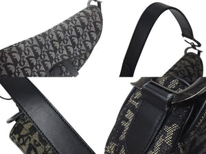 Christian Dior クリスチャンディオール Denim Trotter Saddle Bag デニムトロッターサドルバッグ ブラック 美品 中古 4c074156