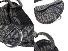 Load image into Gallery viewer, Christian Dior クリスチャンディオール Denim Trotter Saddle Bag デニムトロッターサドルバッグ ブラック 美品 中古 4c074156