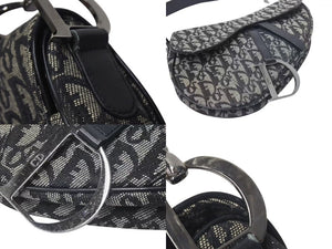 Christian Dior クリスチャンディオール Denim Trotter Saddle Bag デニムトロッターサドルバッグ ブラック 美品 中古 4c074156