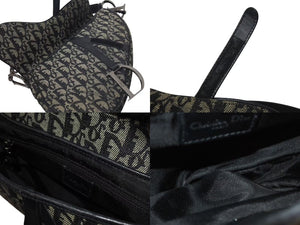 Christian Dior クリスチャンディオール Denim Trotter Saddle Bag デニムトロッターサドルバッグ ブラック 美品 中古 4c074156