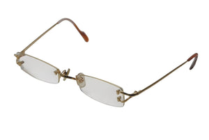 CARTIER カルティエ ツーポイント メガネ ゴールド オレンジ メタル 度入り 2648420 アイウェア 小物 美品 中古 4c074157