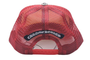 極美品 CHROME HEARTS クロムハーツ MATTY BOY マッティボーイ メッシュキャップ SEX RECORDS 帽子 サイズOS レッド 中古 4c074164