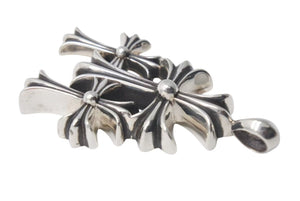 極美品 CHROME HEARTS クロムハーツ トリプルCHクロス ペンダント スモール 重量約50.9g シルバー925 中古 4c074169