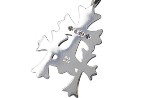 極美品 CHROME HEARTS クロムハーツ トリプルCHクロス ペンダント スモール 重量約50.9g シルバー925 中古 4c074169