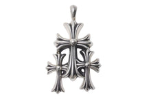 Load image into Gallery viewer, CHROME HEARTS クロムハーツ トリプルCHクロス ペンダント スモール 重量約53.8g シルバー925 美品 中古 4c074170