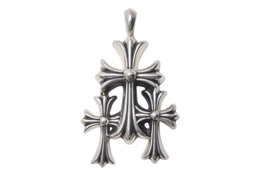 CHROME HEARTS クロムハーツ トリプルCHクロス ペンダント スモール 重量約53.8g シルバー925 美品 中古 4c074170