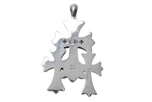 Load image into Gallery viewer, CHROME HEARTS クロムハーツ トリプルCHクロス ペンダント スモール 重量約53.8g シルバー925 美品 中古 4c074170