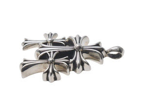 CHROME HEARTS クロムハーツ トリプルCHクロス ペンダント スモール 重量約53.8g シルバー925 美品 中古 4c074170
